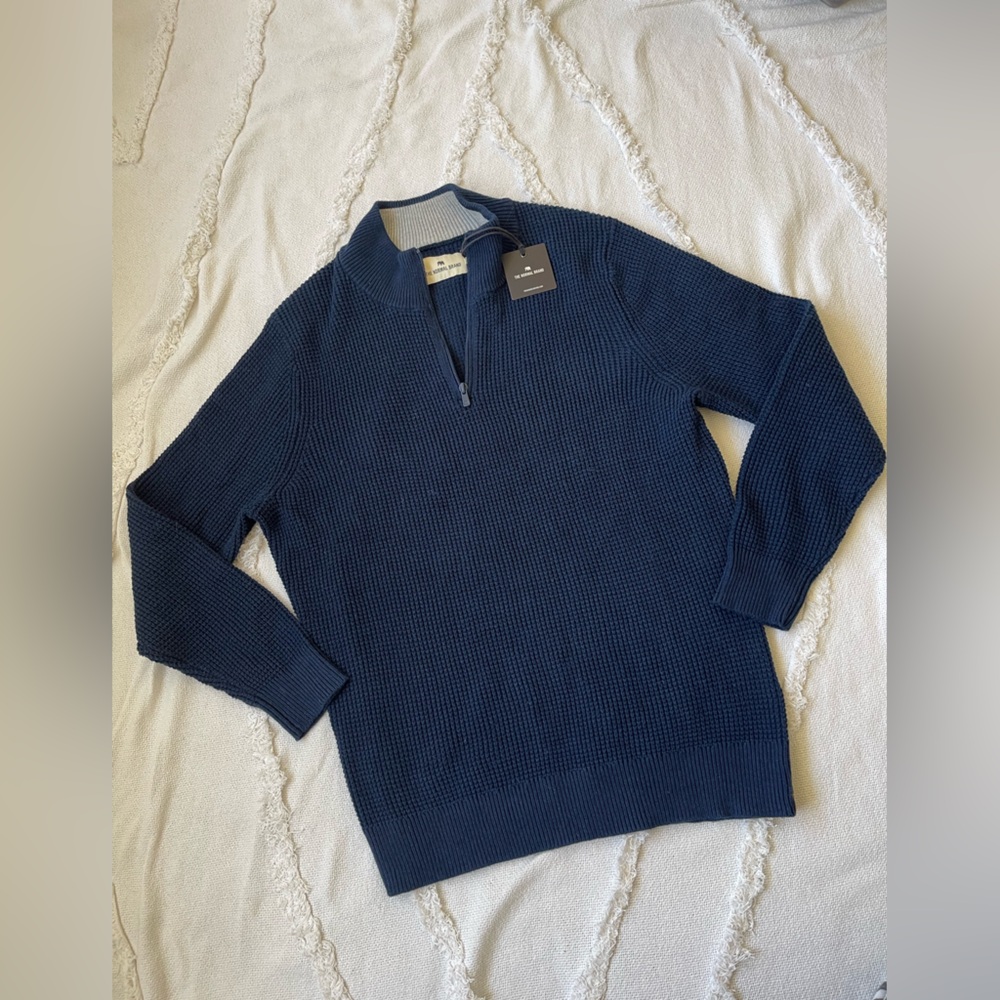 NWT - The Normal Brand Waffle Knit Quarter Zip Pullover - Medium